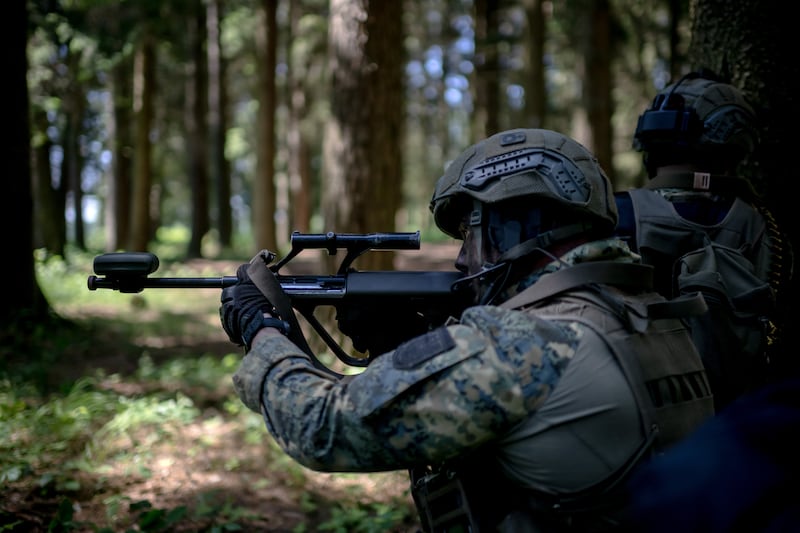 Austrian armed forces participate in a military exercise. Photograph: EPA