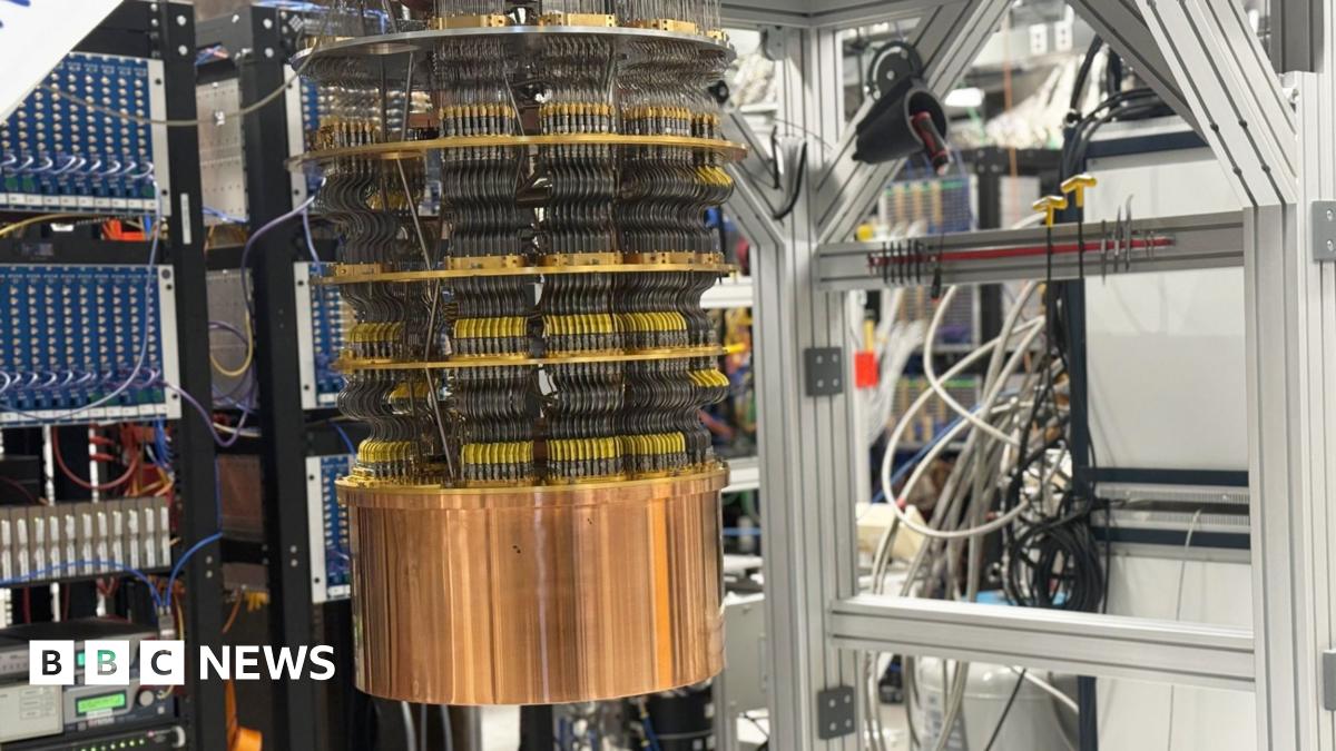 BBC economics editor Faisal Islam being shown around a Google facility in Santa Barbara