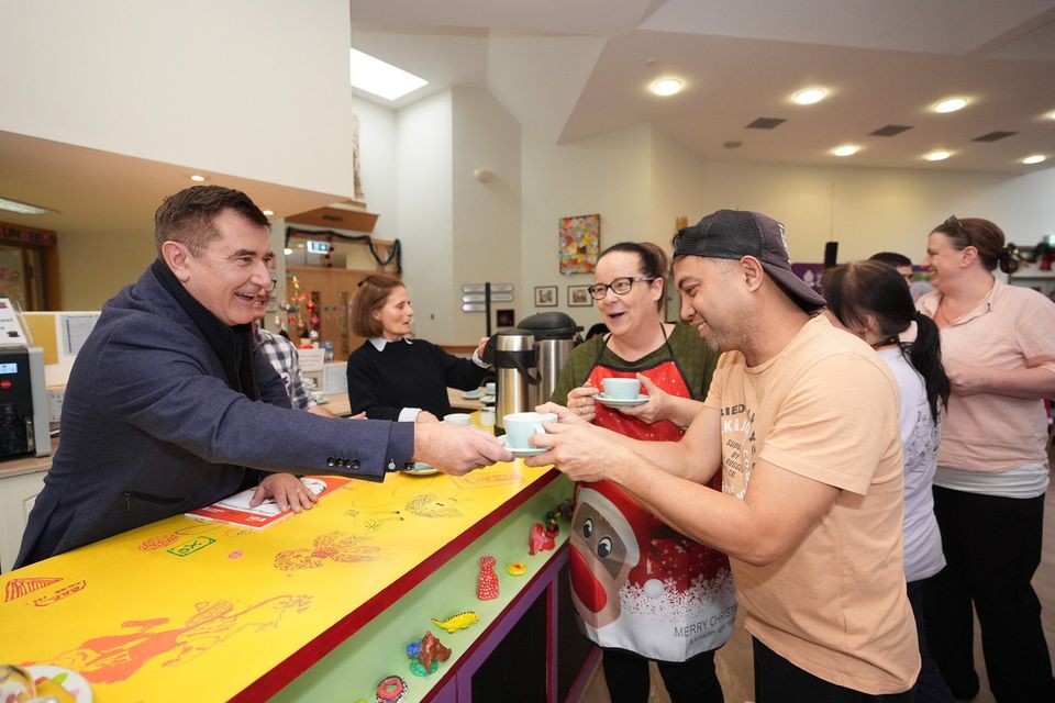 Broadcaster Martin King helps out for a day at St Joseph's Centre, Shankill.