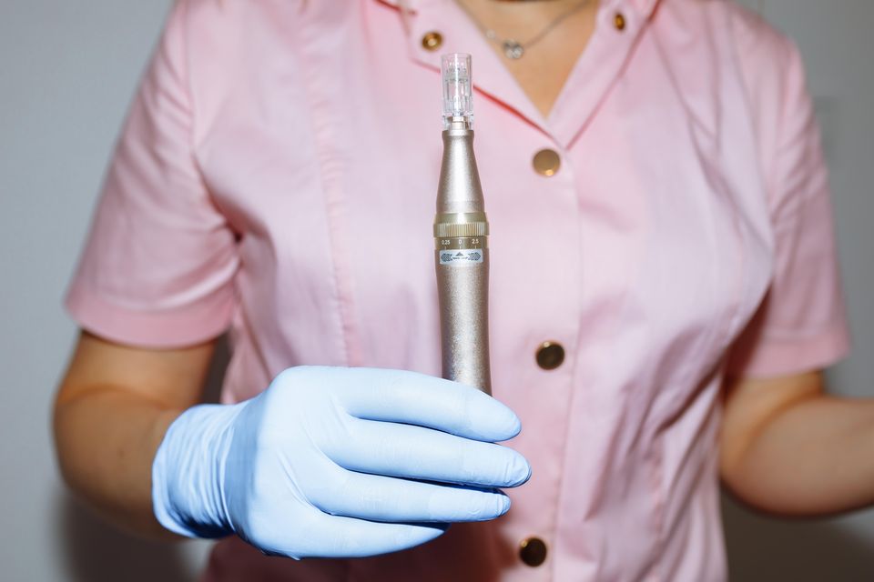 Microneedling uses thin needles to stimulate collagen and elastin. Photo: Getty