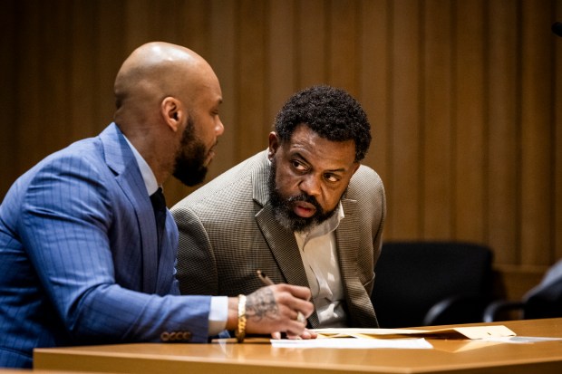 LaMar Cook, 45, appeared before Judge Sarah Hamilton at Hampden Superior Court on Thursday morning. Cook has been charged with drug trafficking. (Douglas Hook / Pool, The Republican)