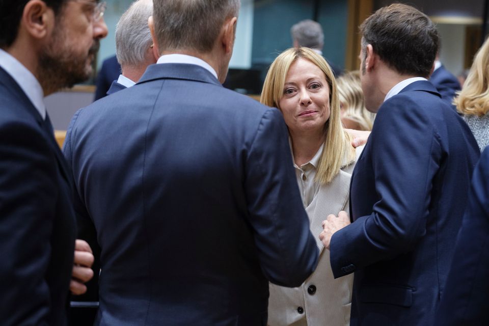Italian Prime Minister Giorgia Meloni attends an EU Council meeting in Brussels, as Italy’s position emerges as pivotal to the fate of the Mercosur trade deal. Image: Thierry Monasse/Getty Images