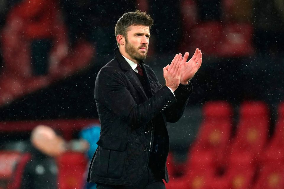 Michael Carrick is in pole position to take over as Manchester United interim manager. Photo: Martin Rickett/PA Wire.