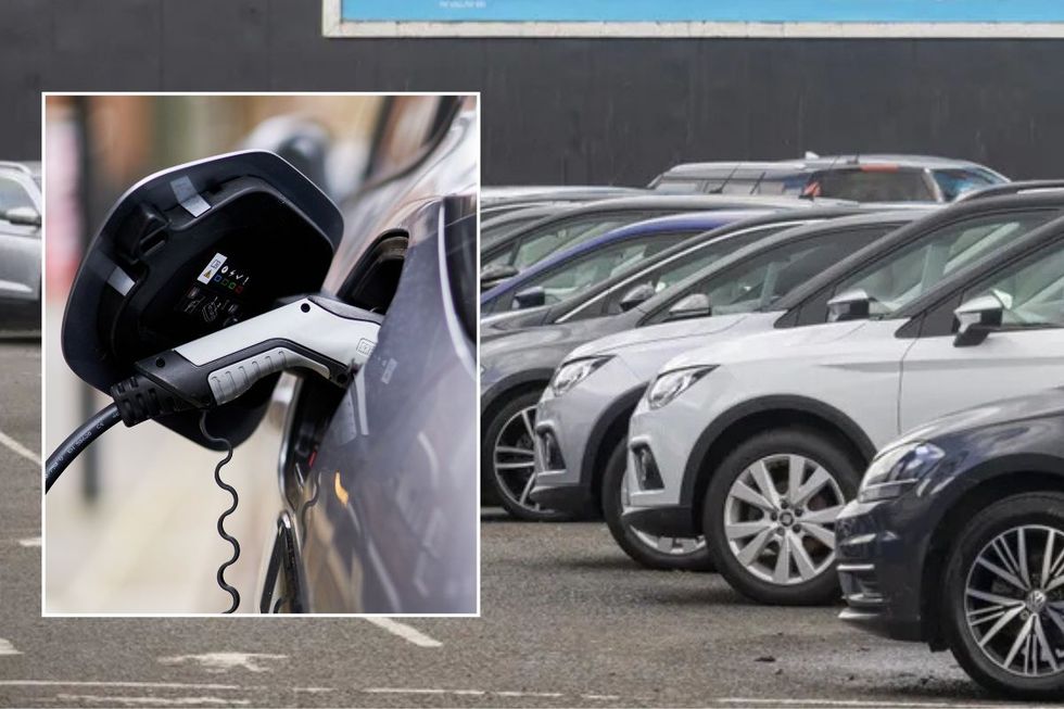 Electric car and a used car forecourt