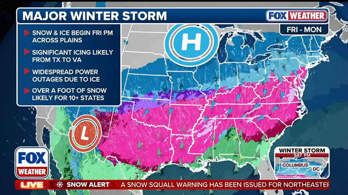 Fox Weather covers winter storm