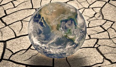 Earth over cracked dry ground symbolizing global water scarcity and “Day Zero” drought risk