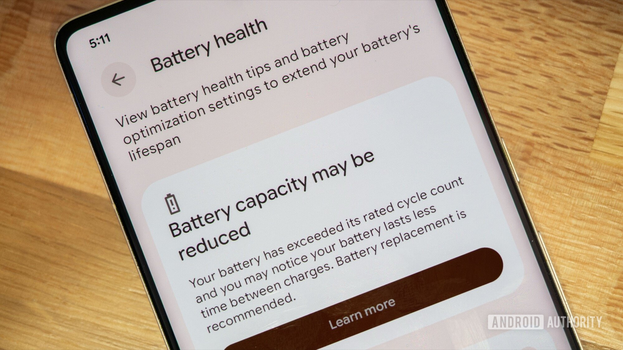 google android pixel 7 pro battery health reduced