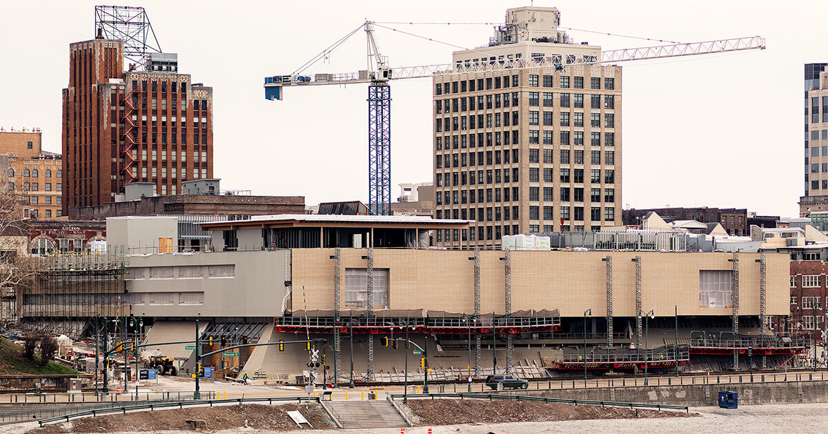 herzog & de meuron-designed memphis art museum takes shape