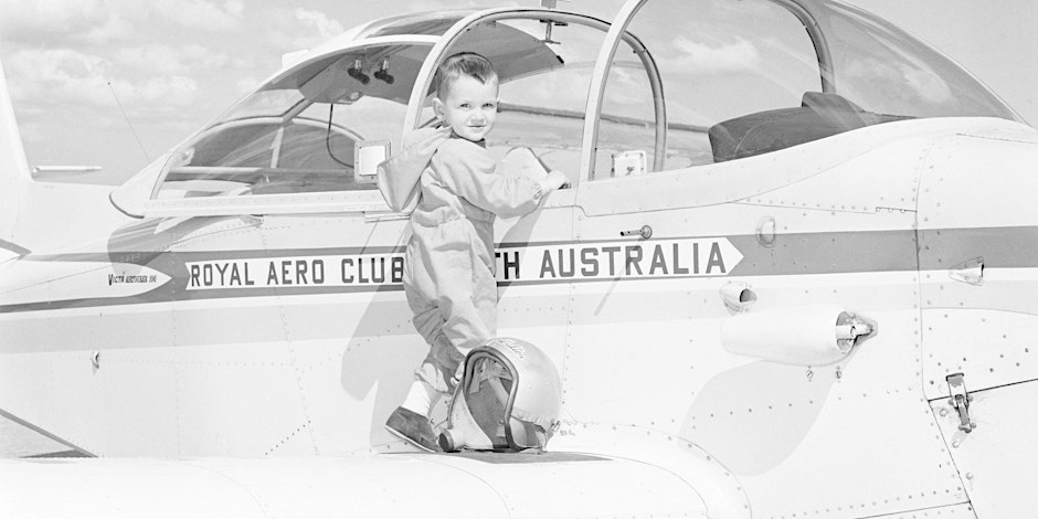 Two-year-old Sean Burns at the national Air Show in Adelaide, 1966