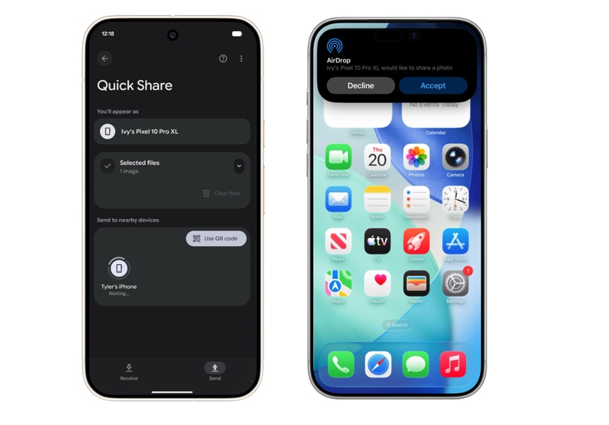Google's Pixel 10 series can now use Quick Share to send files to users with an iPhone's AirDrop.