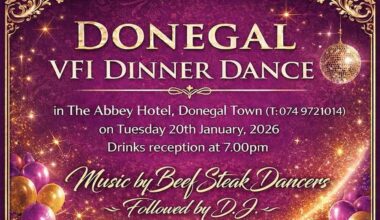 Terrific night in store at the annual Donegal Vintner's Dinner Dance at the Abbey Hotel