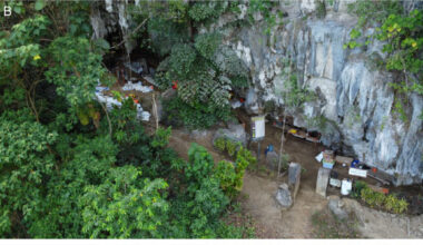 Leang Bulu Bettue in the Maros-Pangkep karst area of South Sulawesi. Image credit: Burhan et al., doi: 10.1371/journal.pone.0337993.