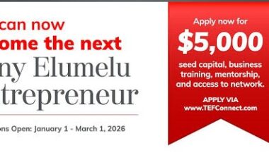Call for Applications: Tony Elumelu Foundation Entrepreneurship Grant 2026 ($5,000 Seed Funding + Training & Mentorship)