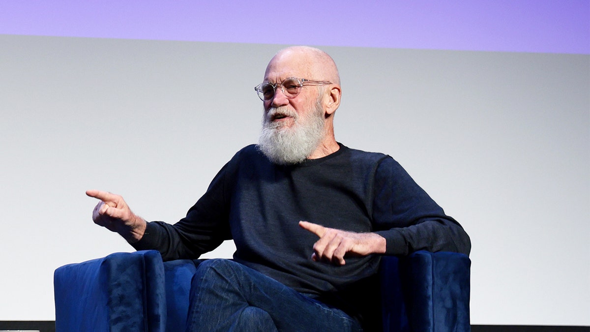 David Letterman speaks onstage