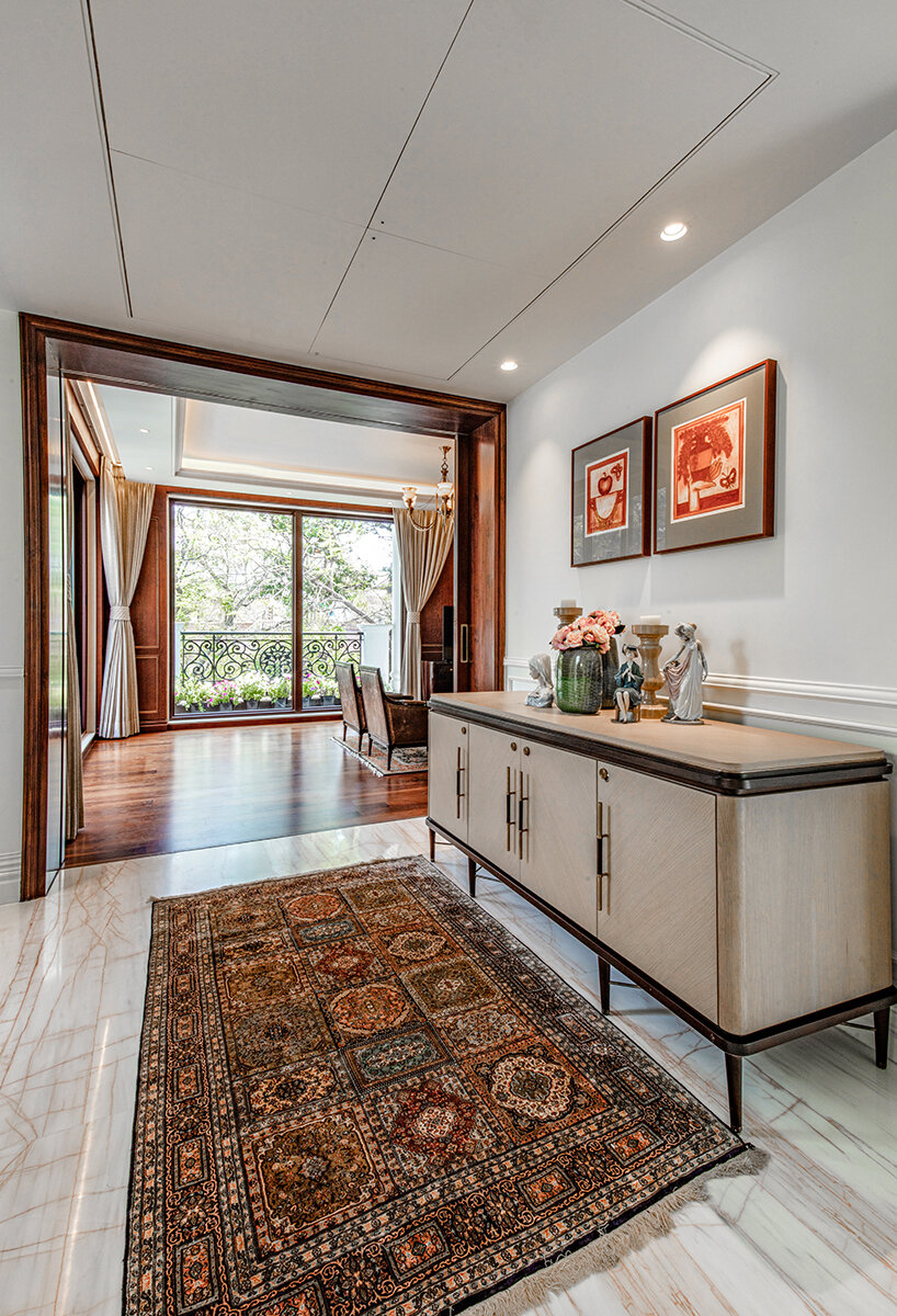 mayfair garden residence is defined by crafted layered textures and natural light in india