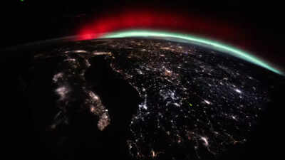 NASA captures a rare red and green aurora over Europe from the International Space Station; here’s what caused it