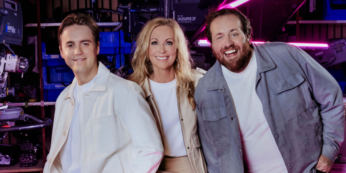 Norway MGP 2026 hosts: Markus Neby, Marte Stokstad, Ronny Brede Aase