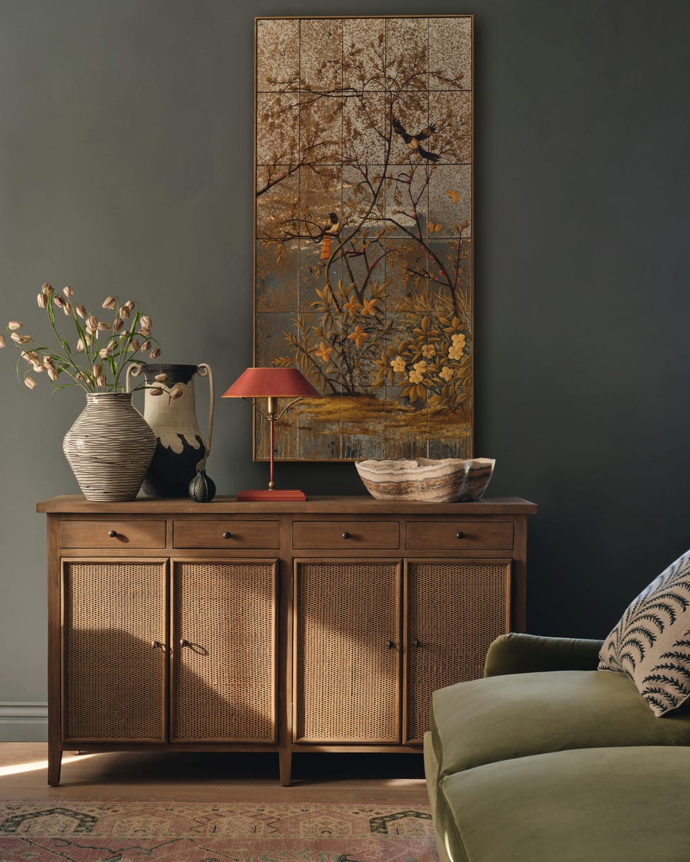 collection in a living room side of room with art and ornaments