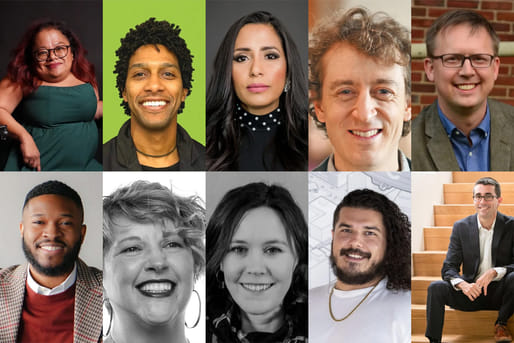 Young Architects Award winners (top): O. M. M. Asuncion, C. A. Garcia, G. Koter, C. Squire, M. Szymanski. Associates Award winners (bottom): E. Banks, A. Calhoun, K. Cherrier, C. P. Dahmubed, O. Rivera-Ortiz. Images courtesy AIA