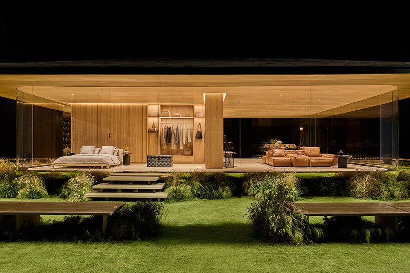 pharrell williams and NOT A HOTEL stage louis vuitton's show around a prefabricated home
