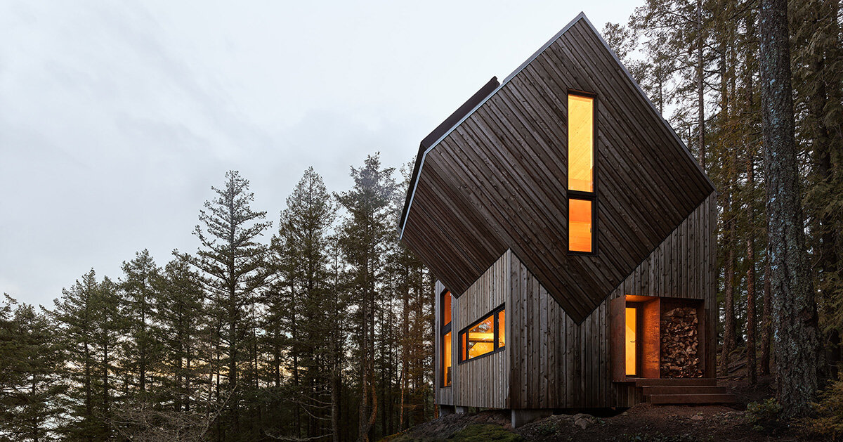 prefabricated retreat by daria sheina lands on canadian island