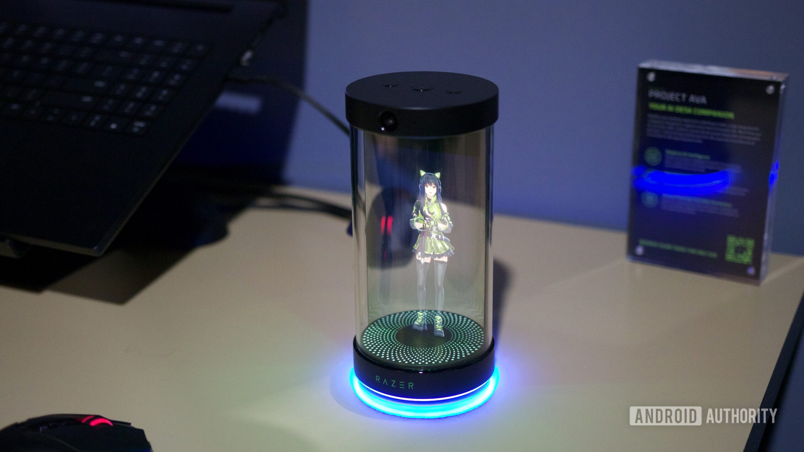 razer project ava hands on ces 6 Razer Project AVA on a desk.