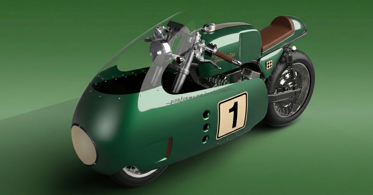 retro café racer draws design from 1950s british racing motorcycles