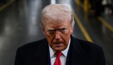 Trump was visiting a Ford plant in Dearborn, Michigan. Pic: Reuters