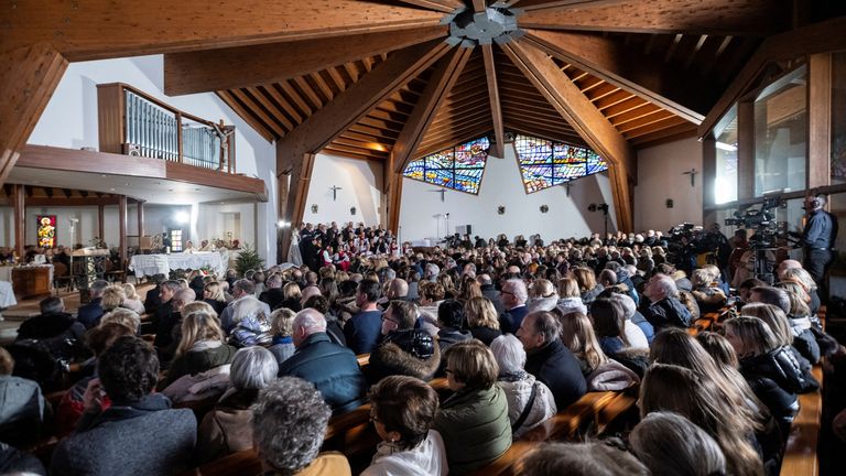 A mass to remember the victims was held at the Chapelle Saint-Christophe. Pic: Reuters