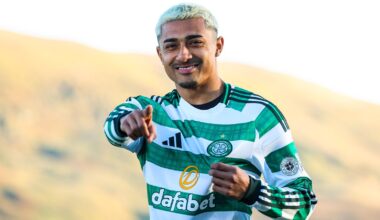 GLASGOW, SCOTLAND - JANUARY 02: New Celtic loan signing Julian Araujo is pictured at the Lennoxtown Training Centre, on January 02, 2026, in Glasgow, Scotland. (Photo by Craig Williamson / SNS Group)