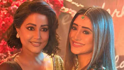 Yeh Rishta’s on-screen mother-daughter duo Hina Khan and Shivangi Joshi reunite; the former says, “Kitni sundar hai ye ladki”