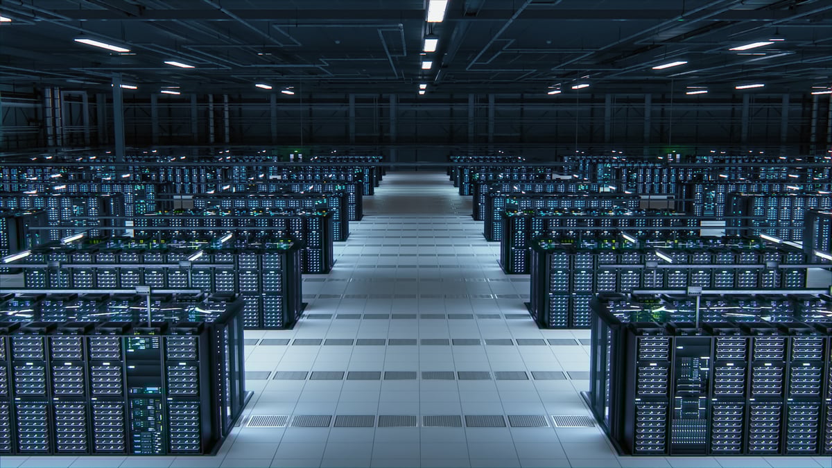 Servers in a data center.