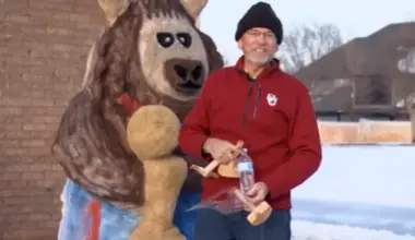 Oklahoma man transforms melting snow into 10-Foot 'Rumble the Bison' sculpture