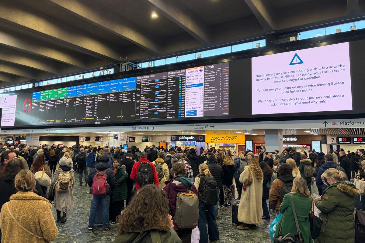 Commuters in Euston Station, London