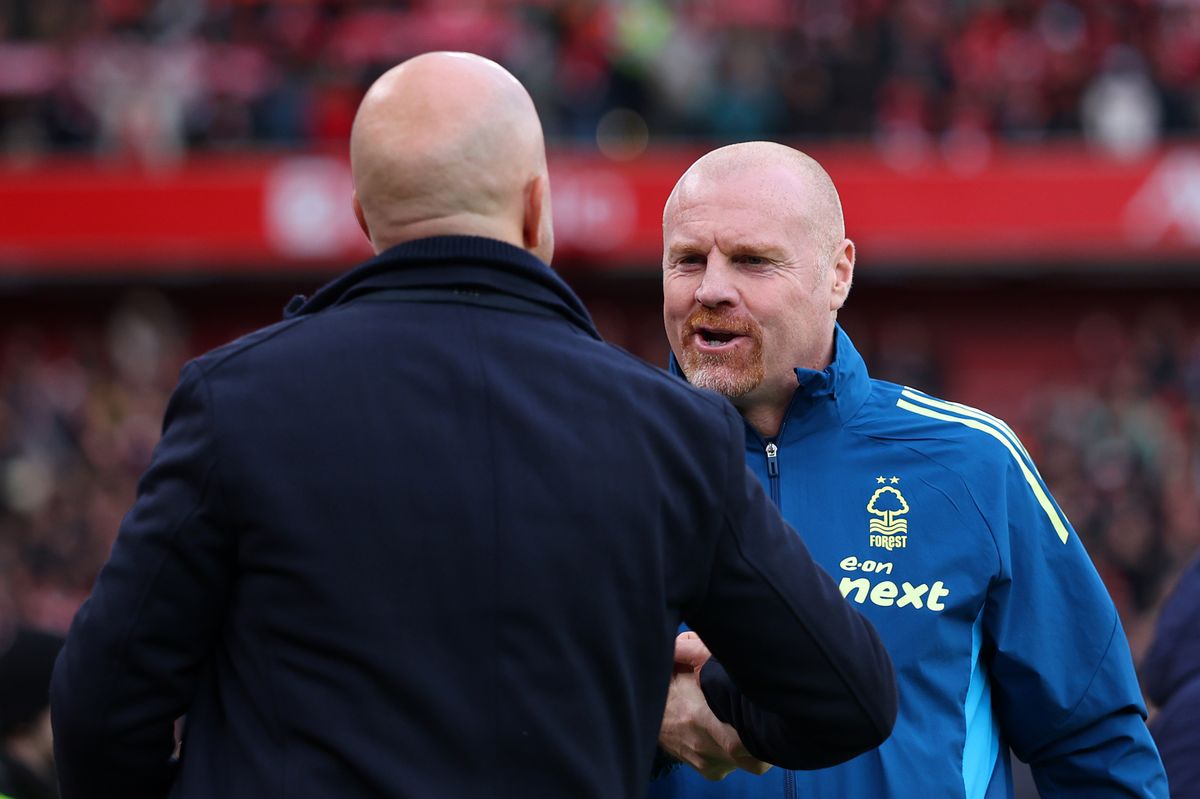 Liverpool head coach Arne Slot greets Nottingham Forest boss Sean Dyche