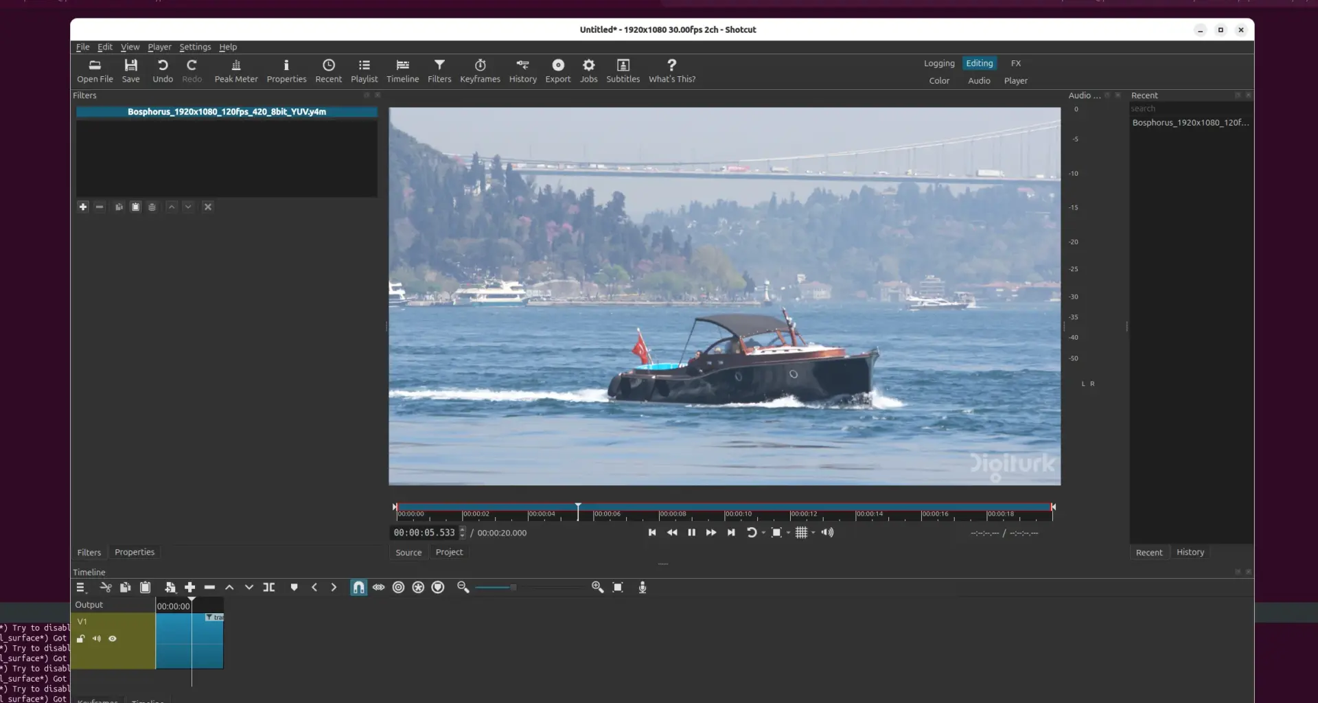 Shotcut 26.1 on Linux