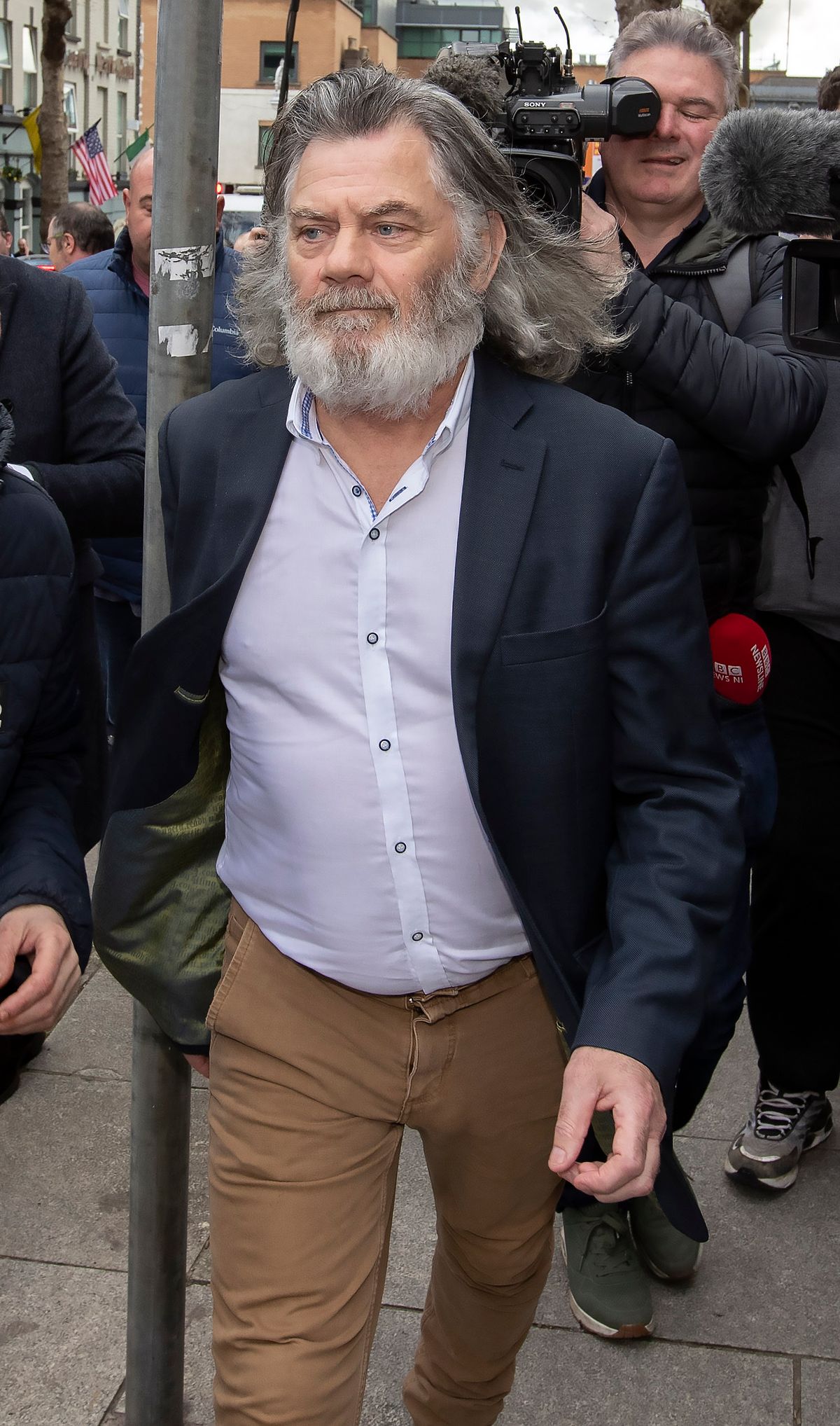 Gerry 'The Monk' Hutch walks free through the doors of the CCJ after being acquitted of the murder of David Byrne at the Special Criminal Court in April 2023.