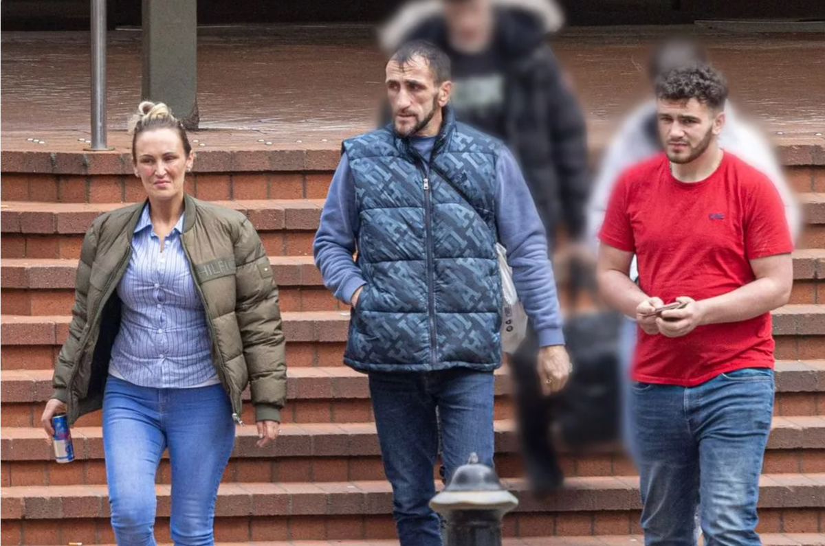 Thomas Sweeney senior, and Thomas Sweeney junior leave Birmingham Crown Court.