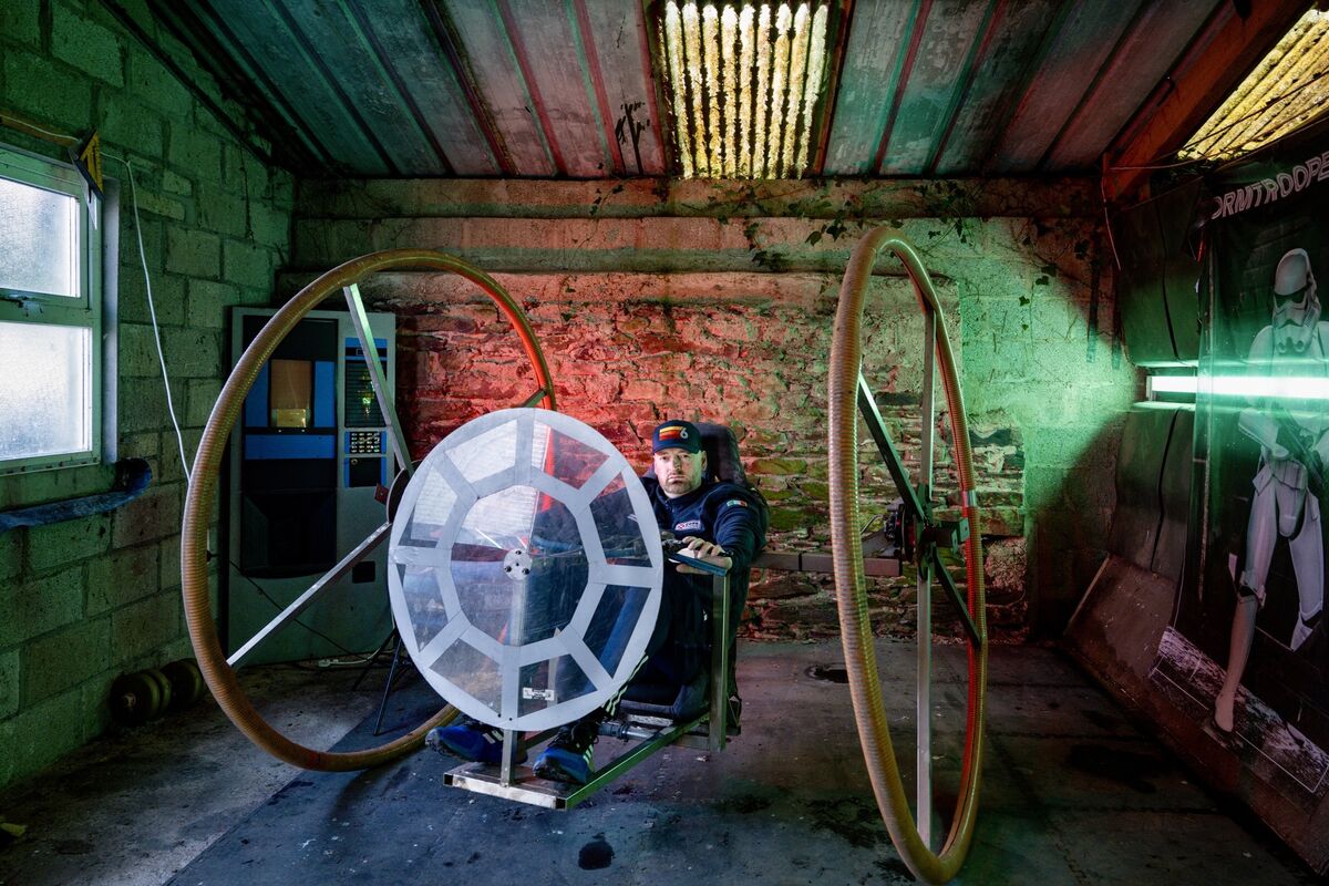 Michael Fitzgerald in his Star Wars-inspired soapbox, which he raced at the Red Bull Soapbox Race in Cork in 2016, combining his love of sci-fi, engineering, and daredevil antics. Picture: Chani Anderson