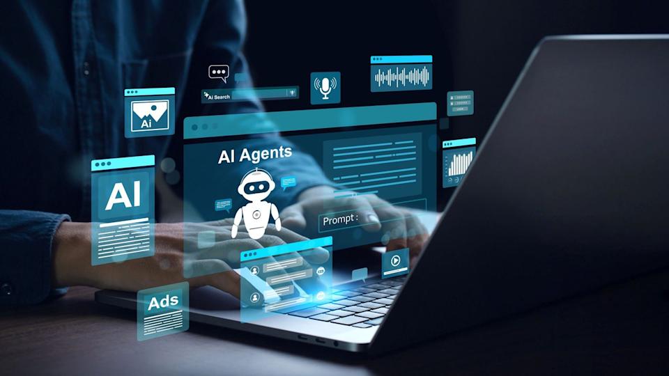 A person interacting with an AI agent.