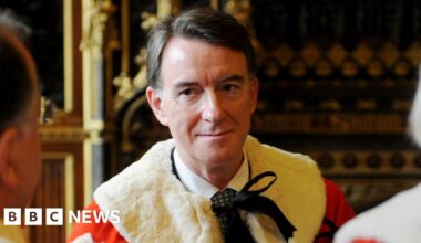 Starmer believes Mandelson 'should not be member of Lords' - BBC