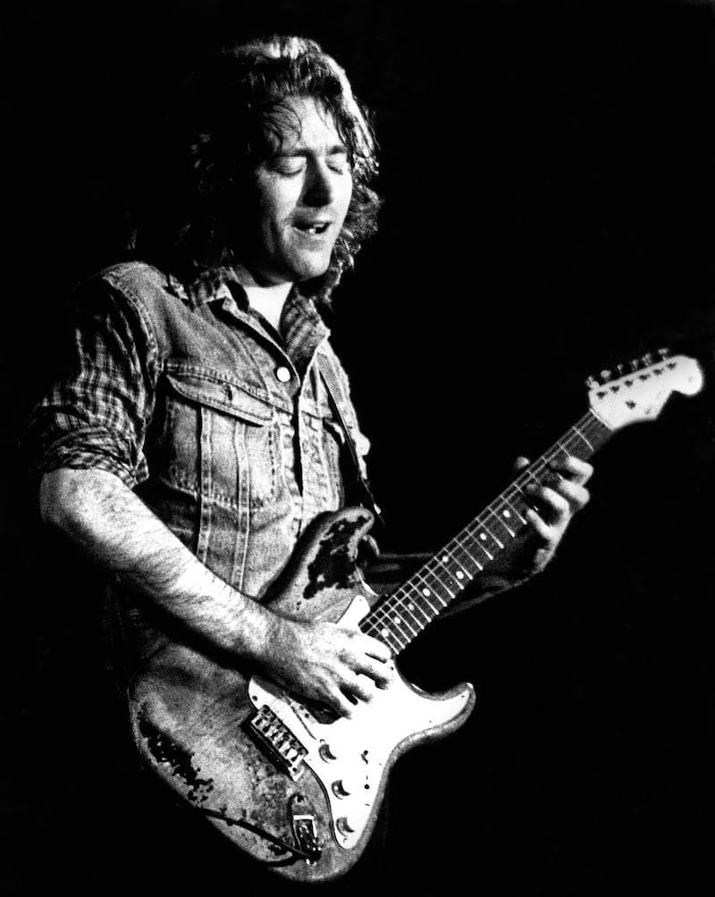 Rory Gallagher performs at Dublin's SFX in 1982. Photograph: Garry Brandon