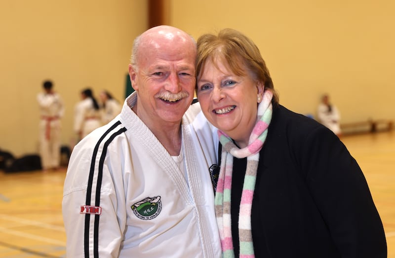 Gerry Martin with his wife, Carmel Doyle, who is chief executive of the Oesophageal Cancer Fund. Photograph: Dara Mac Dónaill