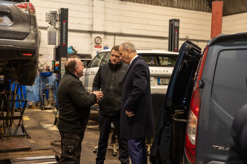 Taoiseach Micheál Martin has visited areas impacted by Storm Chandra in Wexford, Kilkenny, Carlow and Wicklow. Photograph: Government Information Service
