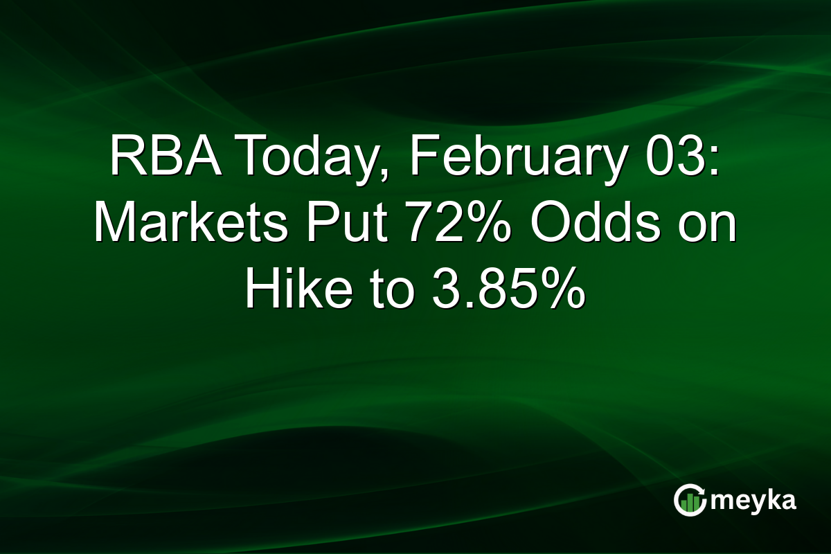 RBA Today, February 03: Markets Put 72% Odds on Hike to 3.85%