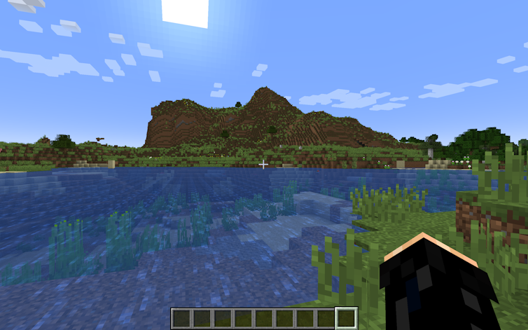 screenshot of a landscape in a cartoonish video game