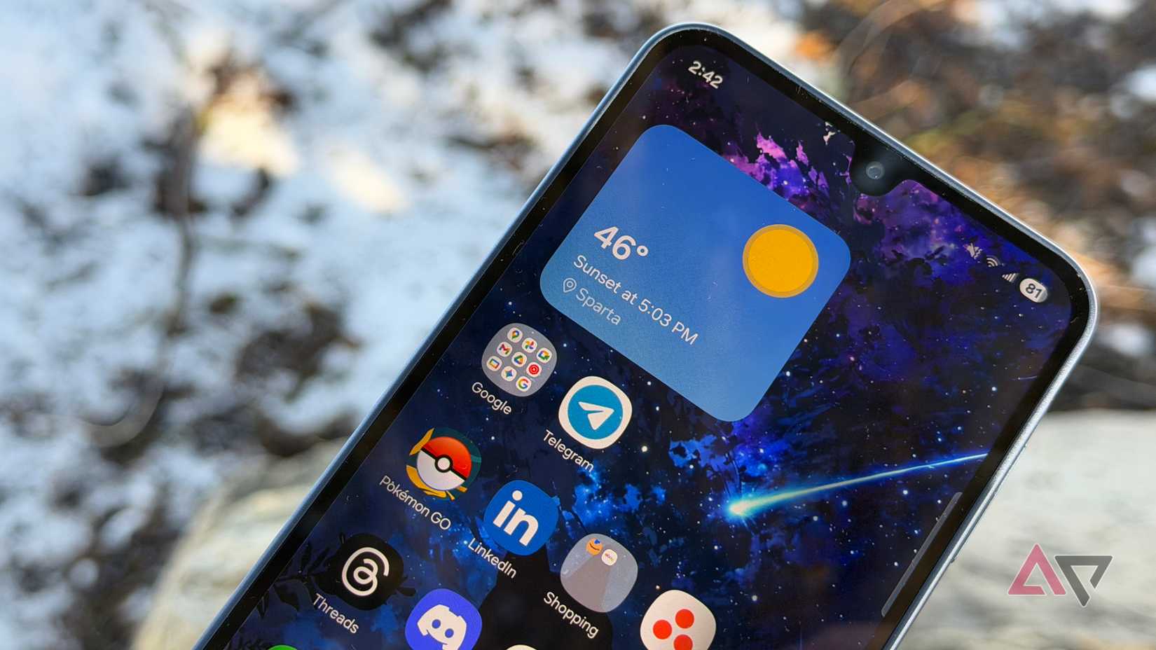 Super AMOLED display on Samsung Galaxy A17