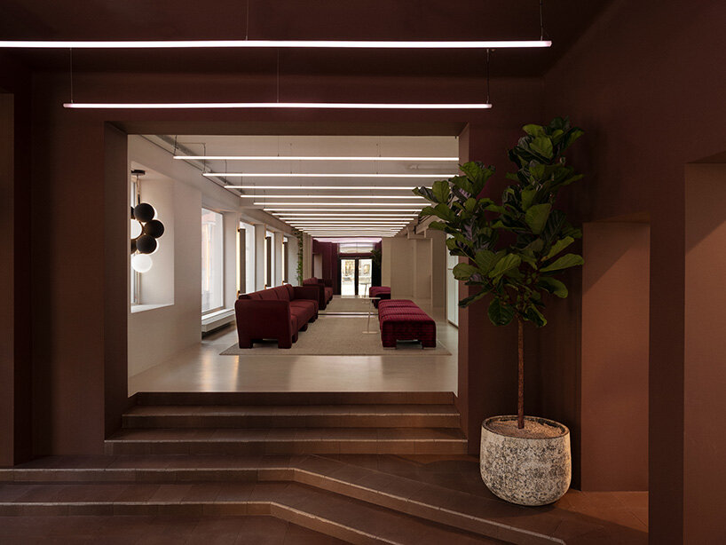 note design studio arranges lammhults design group's stockholm space as sequence of rooms