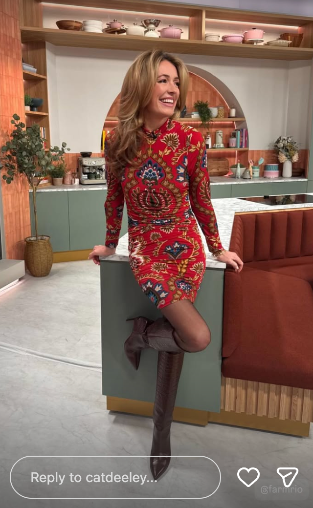 cat deeley cat deeley red this morning dress