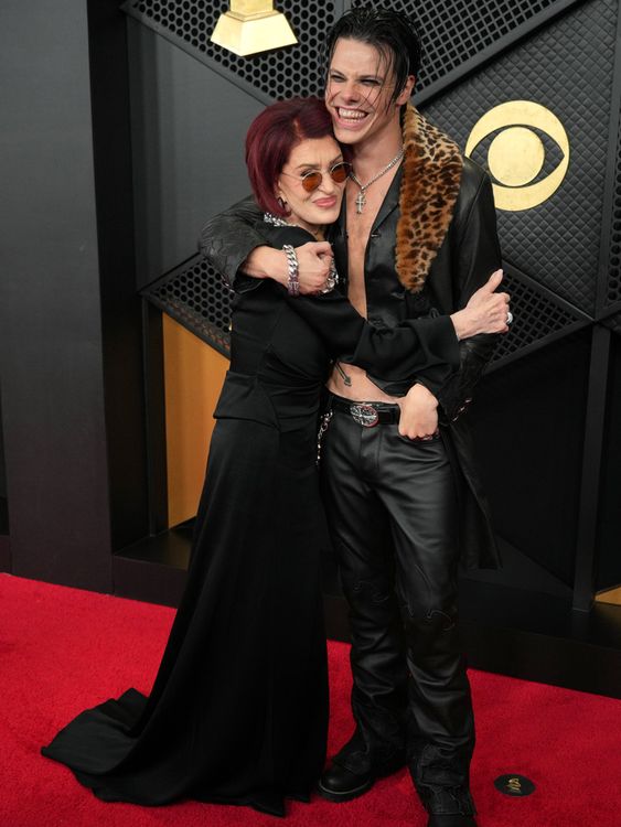 Sharon Osbourne, left, and Yungblud, who has paid tribute to the late Ozzy Osbourne. Pic: Jordan Strauss/Invision/AP